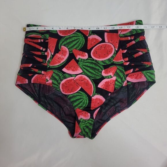 TORRID bikini 2 piece watermelon push up and lattice mesh bottom swimsuit 0X/12 - Picture 3 of 15
